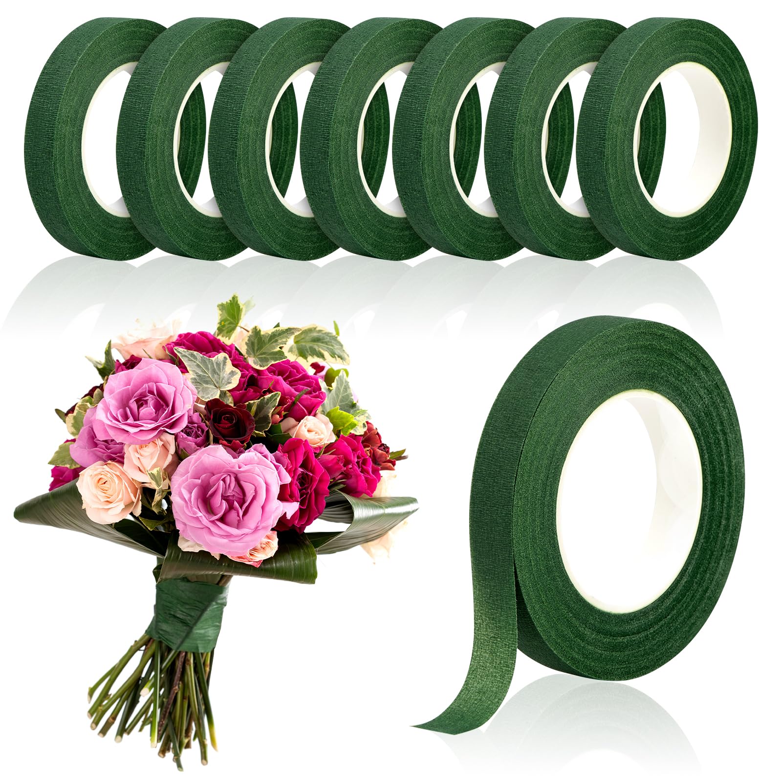 The Florist Supply - شريط زهور أخضر بطول 20 ياردة،