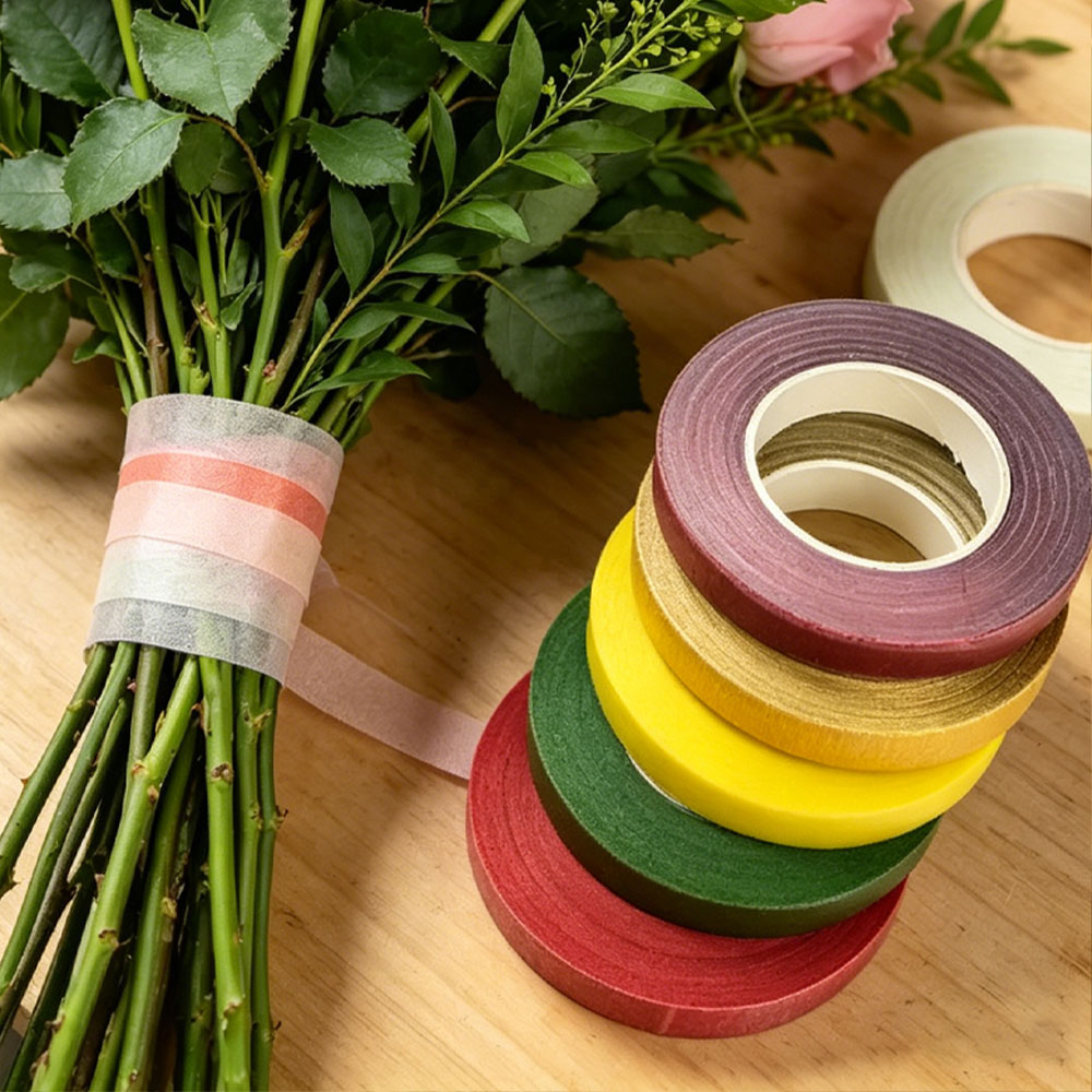 Florist Wreath Supply - شريط لاصق أخضر لتزيين باقات الزهور،