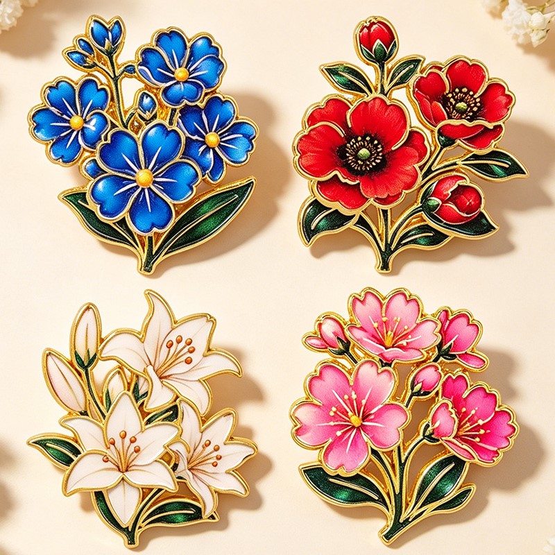 دبوس زخرفي مينا ملون بنمط زهور - مراجعة Supply Florist وسعره