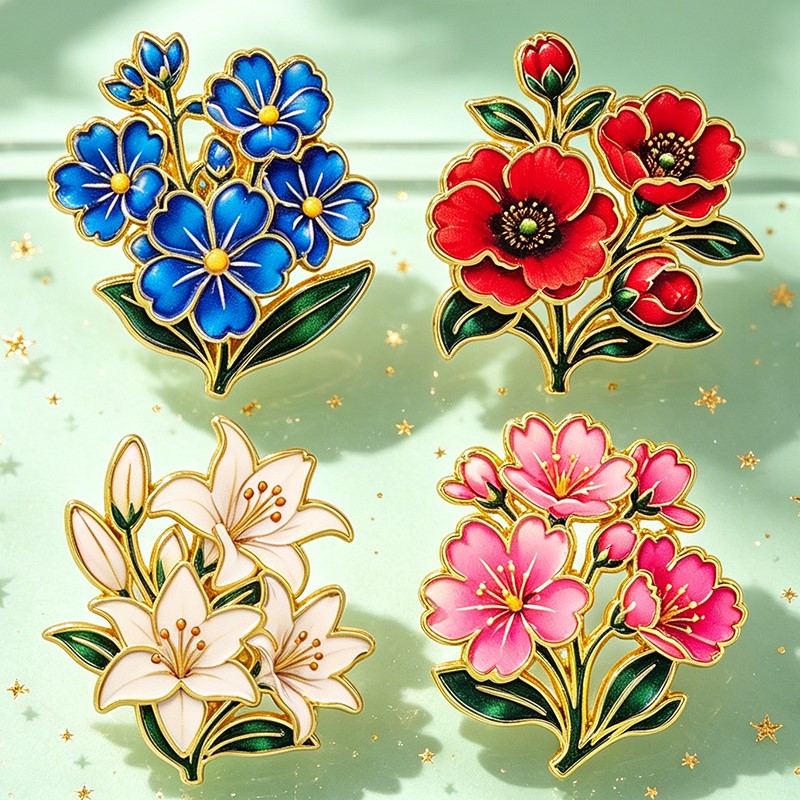 دبوس زخرفي مينا ملون بنمط زهور - مراجعة Supply Florist وسعره